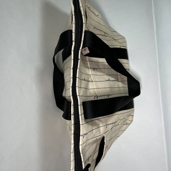 Victoria Secret Weekender Tote Bag Logo Script Beach Gym Pool Travel Bag Zipper - Picture 10 of 13